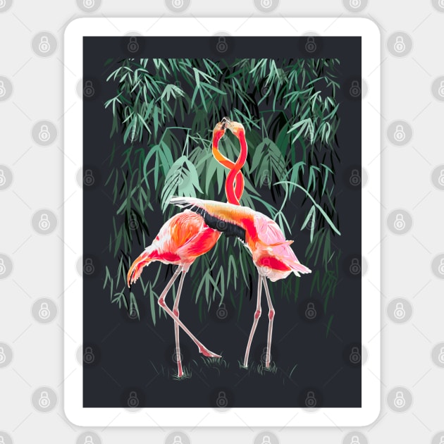 Flamingos couple Sticker by Mimie20